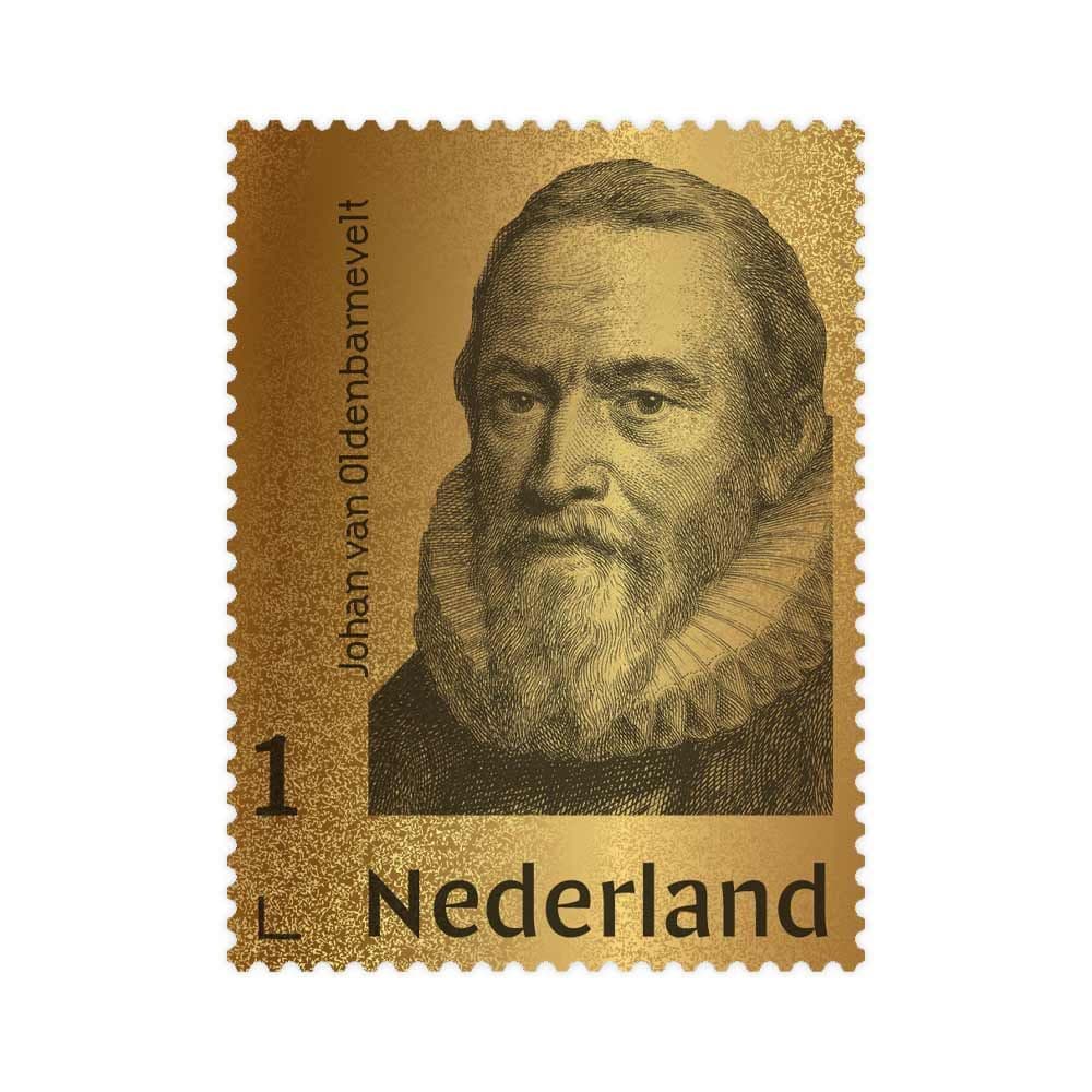 Johan van Oldenbarnevelt - Postzegel met goud