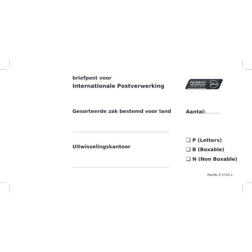 Zaklabel Priority gesorteerd