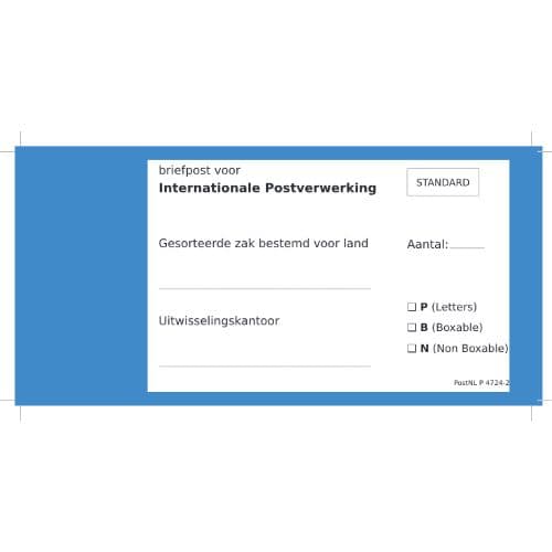 Zaklabel Standard gesorteerd