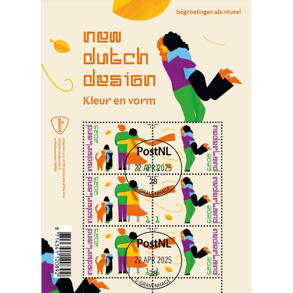 New Dutch Design – begroetingen (gestempeld postzegelvel)