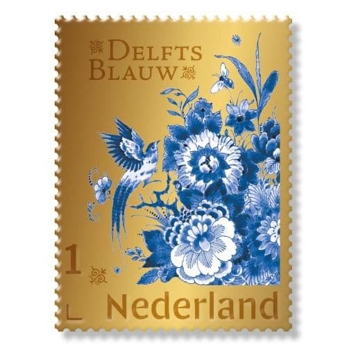 Postzegel met Goud – Delfts Blauw