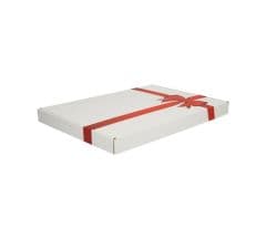 Brievenbusdoos A4+ 350X250X28mm Wit Rode strik