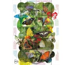 Beleef de natuur - vlinders Sint Eustatius (gestempeld postzegelvel)